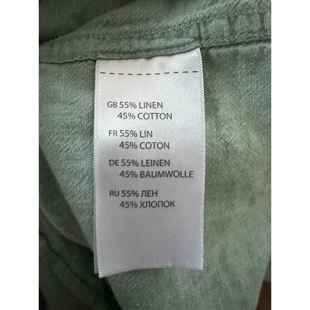 Oak Hill Men's 3XL Button Up Shirt Linen/Cotton Blend Aqua Blue Casual Golf - Picture 5 of 7